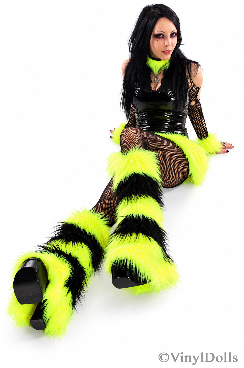 Striped Neon Yellow Black Fluffies