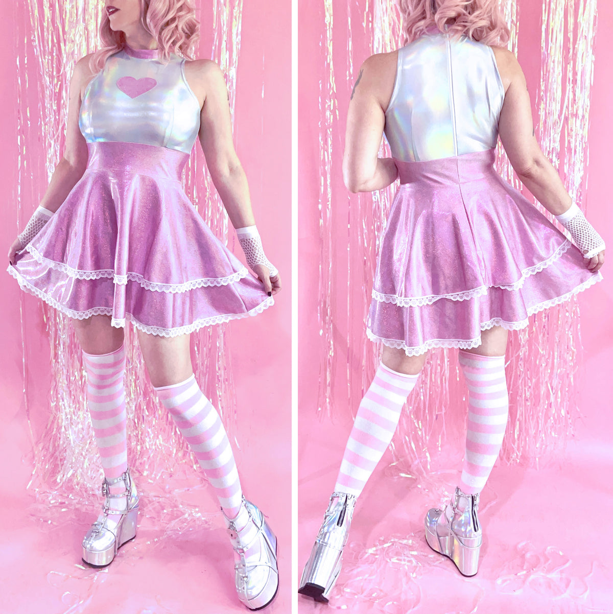 Pink Silver Heart Dress