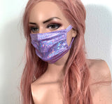 Lilac Holographic Face Mask