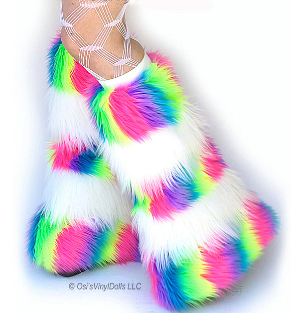 Striped Rainbow White Fluffies