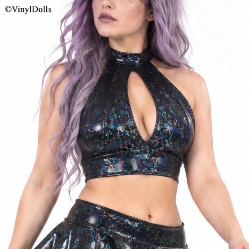 Black Sparkle KeyHole Top