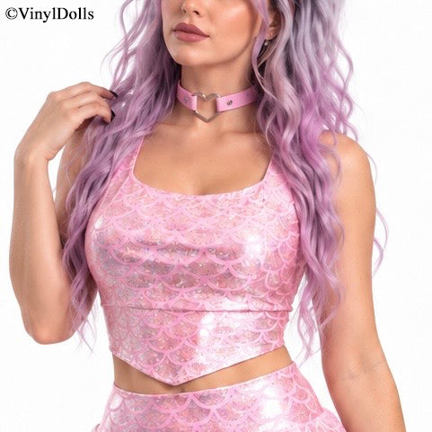 Baby Pink Silver Mermaid Top
