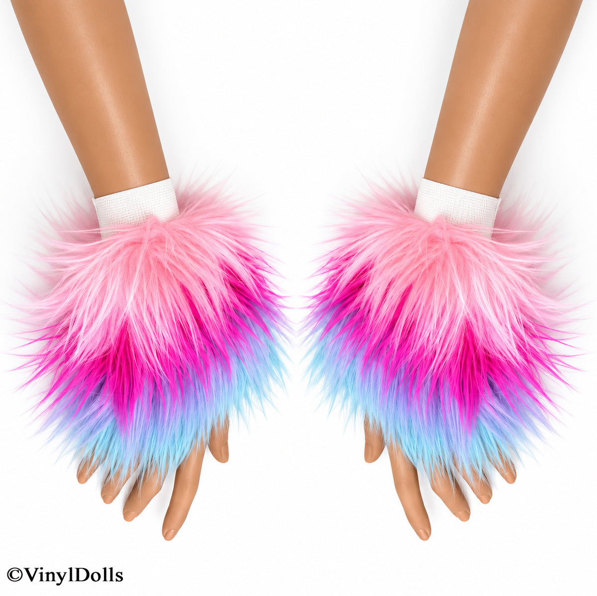Pastel Candy Furry Wrist Cuffs