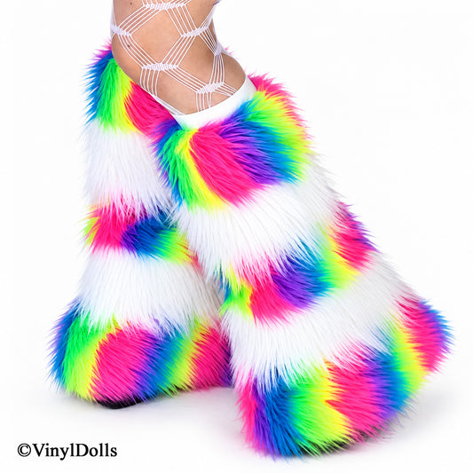 Striped Rainbow White Fluffies