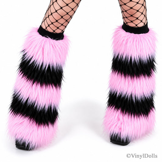 Striped Baby Pink Black Fluffies