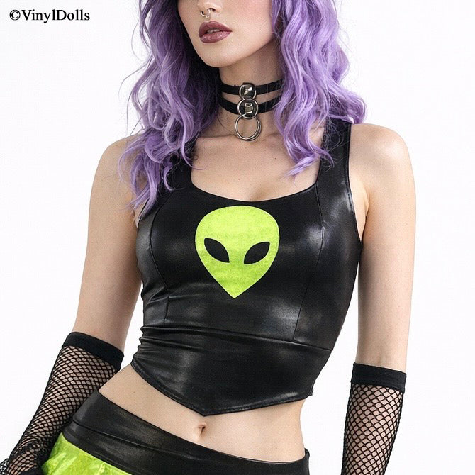 Black Lime Alien Top