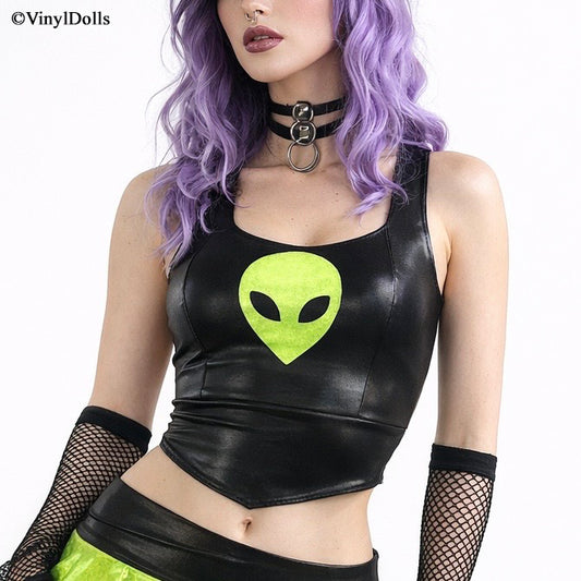 Black Lime Alien Top