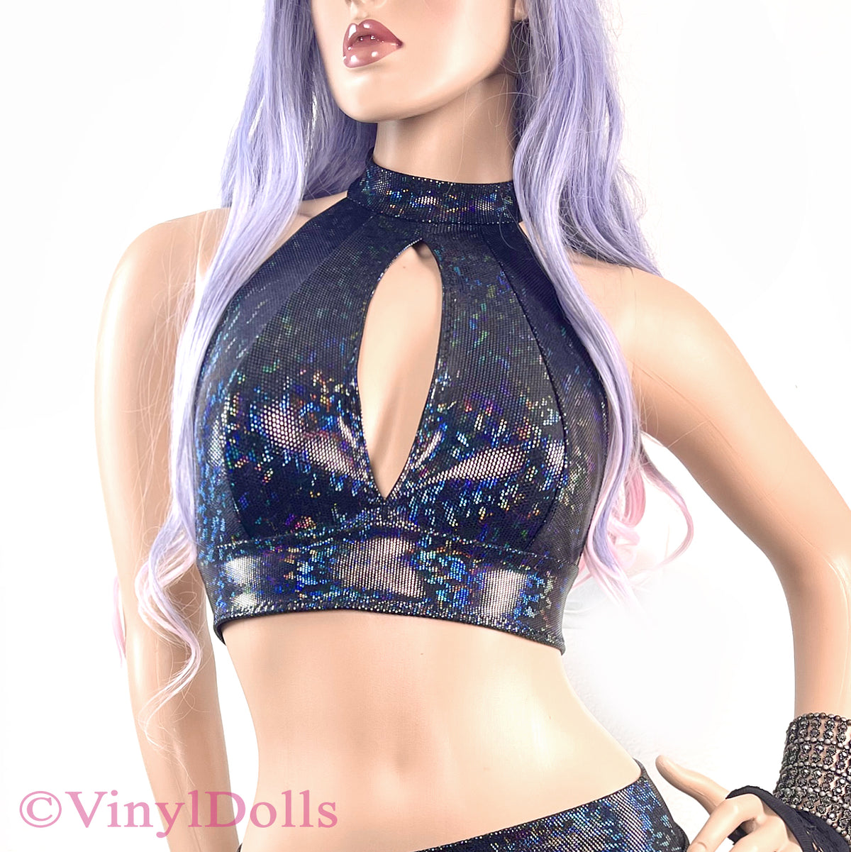 Black Sparkle KeyHole Top