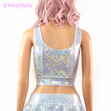 Silver White Sparkle Top