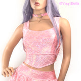 Baby Pink Silver Mermaid Top