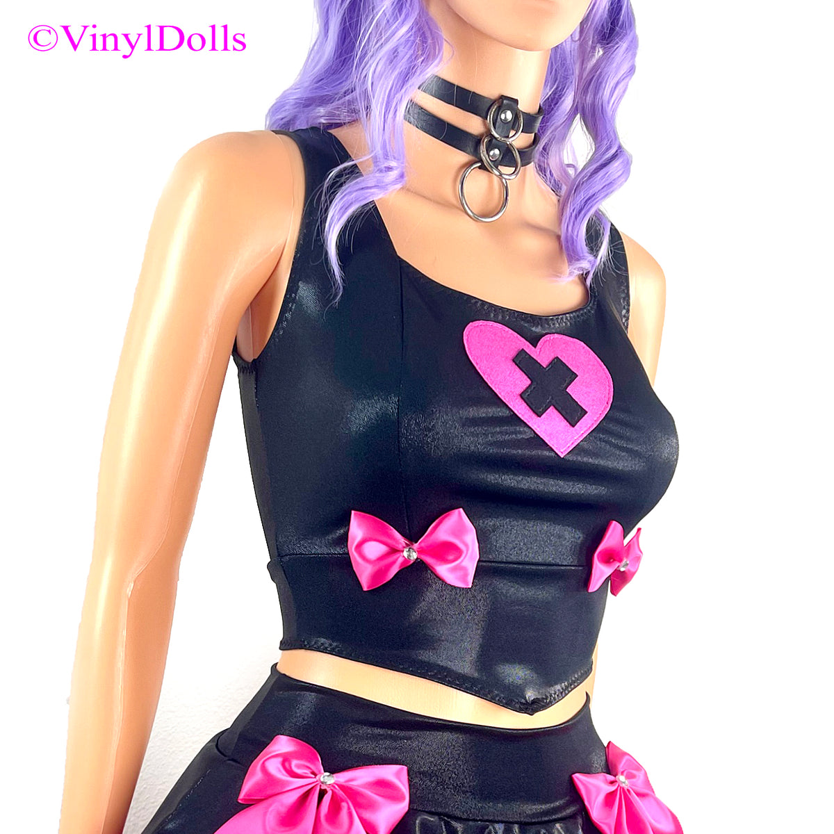Black Pink X Heart Top