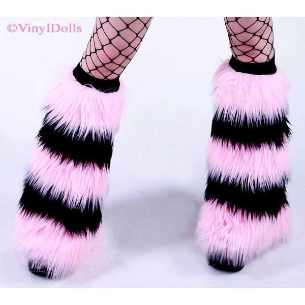 Striped Baby Pink Black Fluffies – VinylDolls