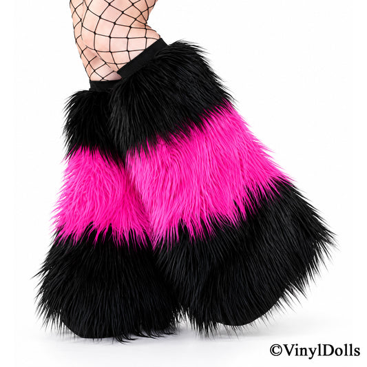 Black Hot Pink Fluffies