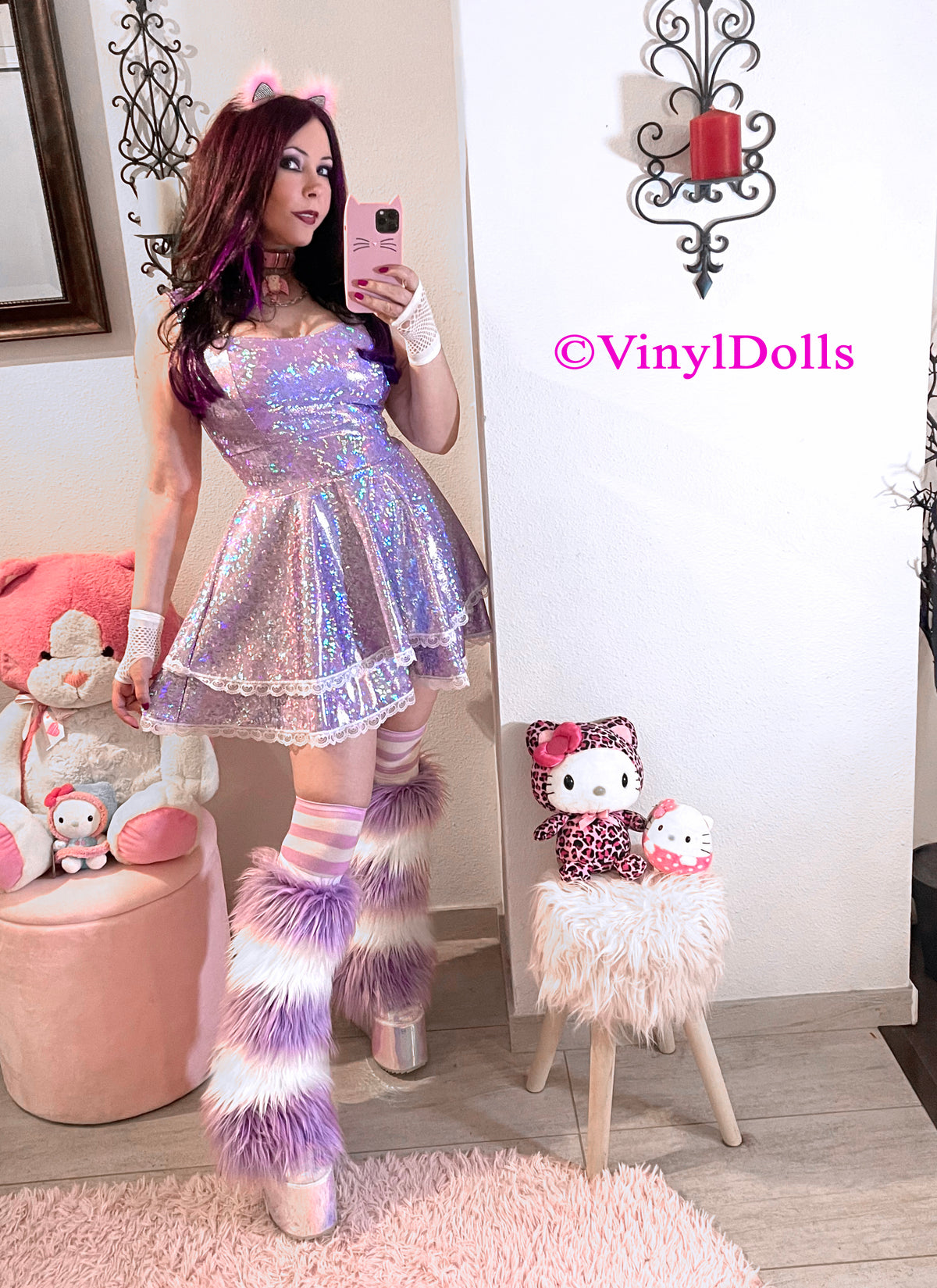 Lilac Sparkling Skater Dress