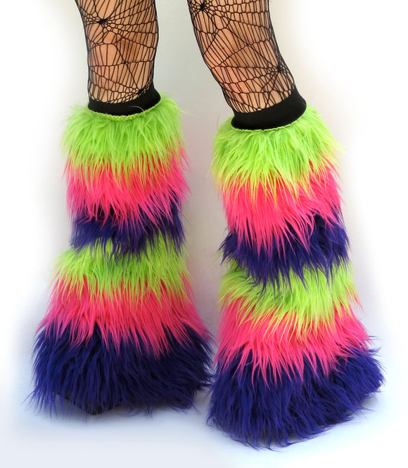 Striped Lime Hot Pink Purple Fluffies