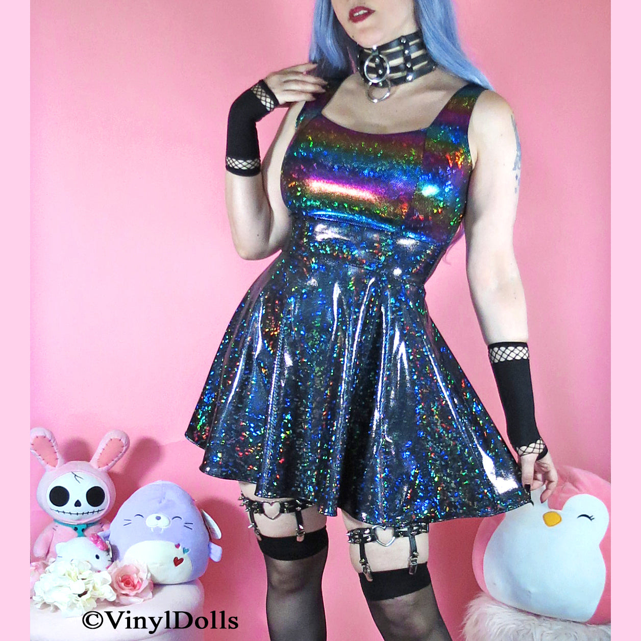 Midnight Rainbow Iridescent Dress – VinylDolls