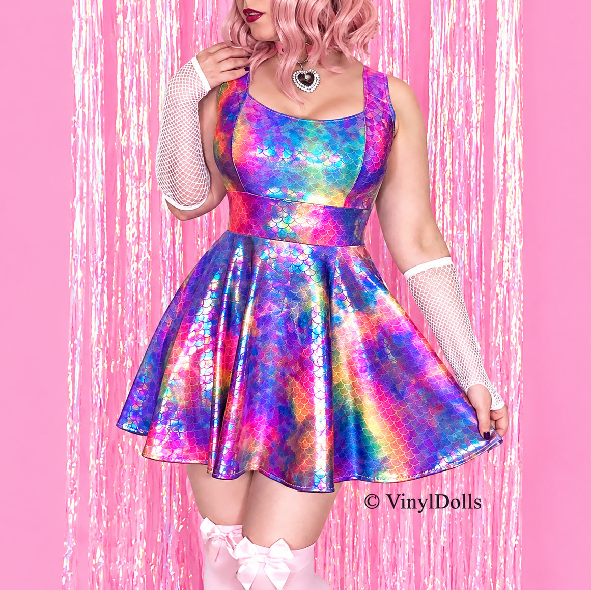 Rainbow Mermaid Skater Dress