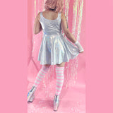 White Sparkle Skater Dress