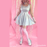 White Sparkle Skater Dress