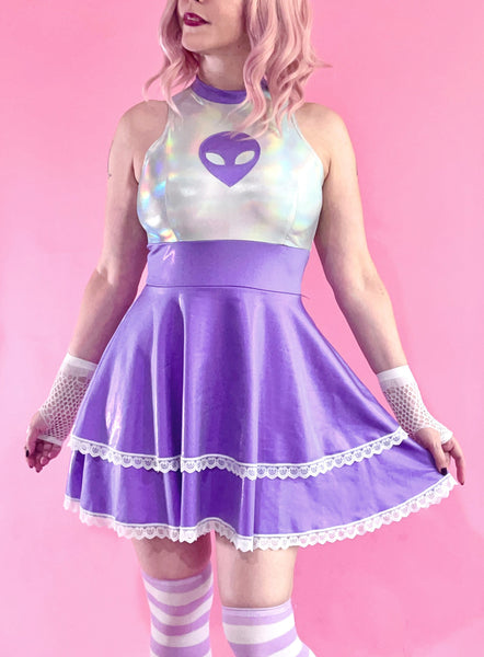 Purple Silver Alien Dress