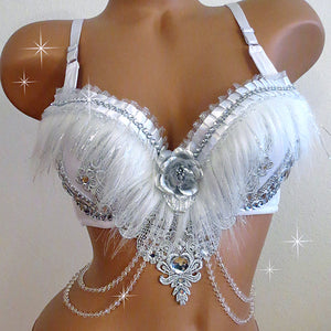 Furry Winter Wonderland Rave Bra