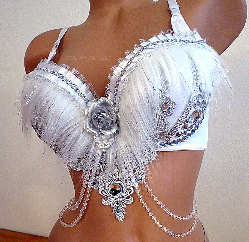 Furry Winter Wonderland Rave Bra