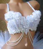 White Roses Rave Bra
