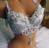 Silver White Wonderland Rave Bra