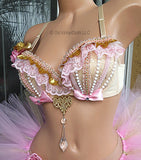 Pink Gold rave Outfit