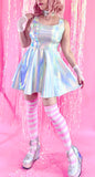 Silver Holographic Skater Dress
