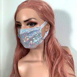 White Holographic Face Mask