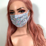 White Holographic Face Mask