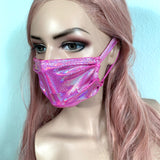 Pink Holographic Face Mask