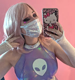 White Holographic Face Mask