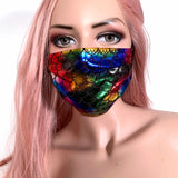 Holographic Multicolor Mermaid Face Mask