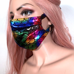 Holographic Multicolor Mermaid Face Mask