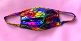 Holographic Multicolor Mermaid Face Mask
