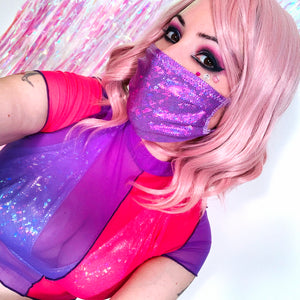 Purple Holographic Face Mask