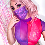 Purple Holographic Face Mask