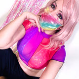 Pastel Rainbow Holographic Face Mask