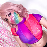 Pastel Rainbow Holographic Face Mask