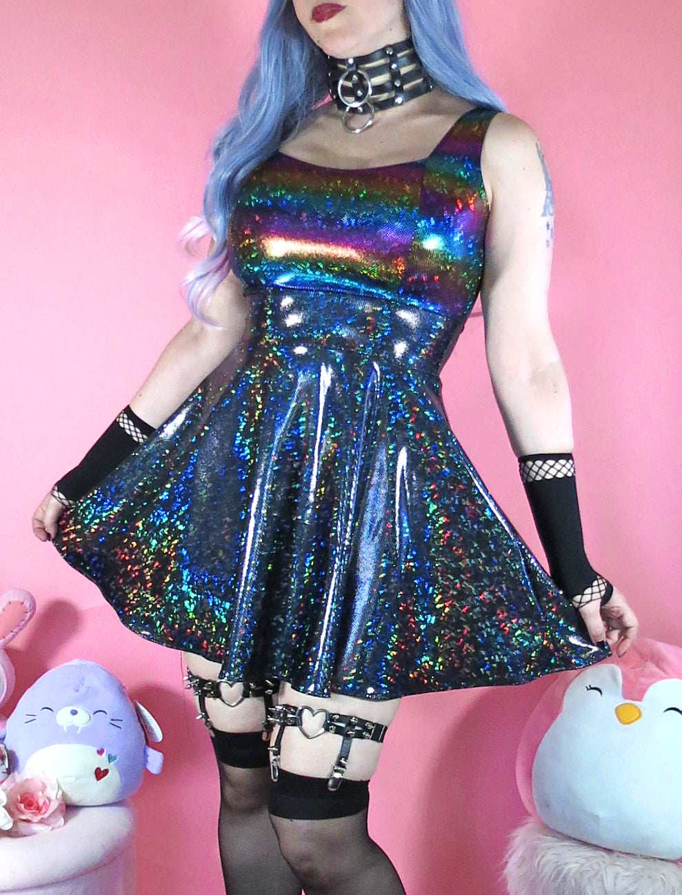Midnight Rainbow Iridescent Dress – VinylDolls Midnight Rainbow Iridescent Dress – VinylDolls