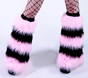 Striped Baby Pink Black Fluffies