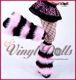 Striped Baby Pink Black Fluffies