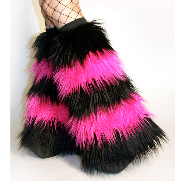 Striped Black Hot Pink Fluffies