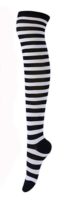 Black White Striped Stockings