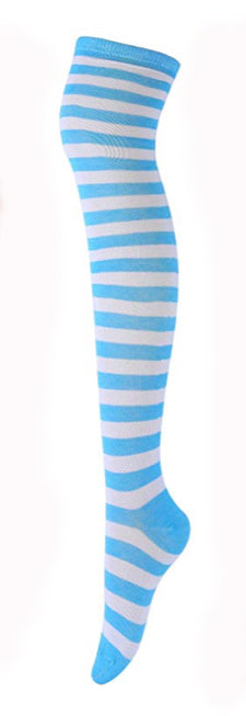 Blue White Striped Stockings
