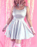 White Sparkle Skater Dress